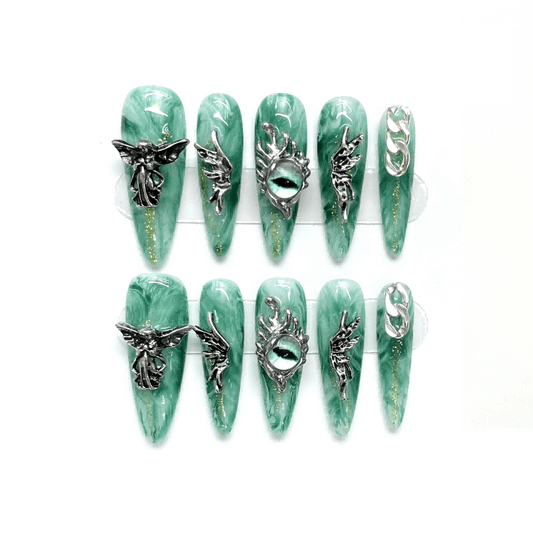 WARRIOR - Long Stiletto 3D Press-on Nail