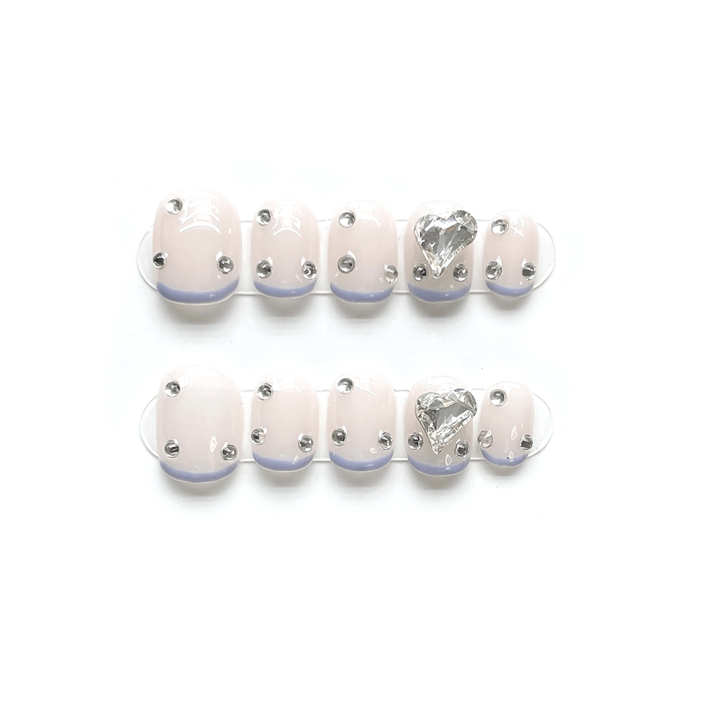 FRESH GEMS - Short Round Handmade Press-on Nails