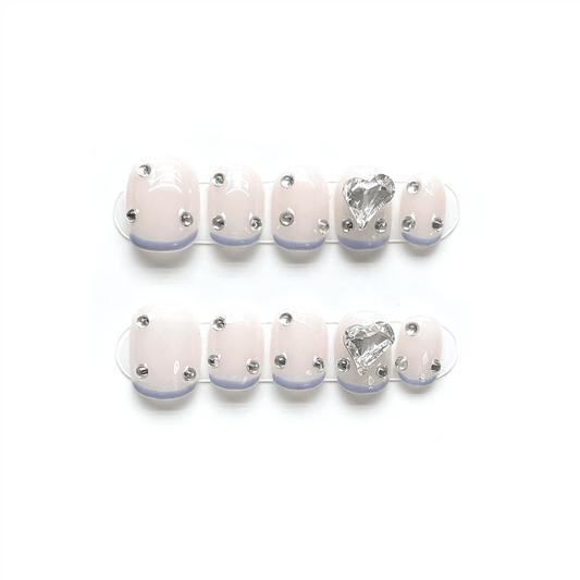 FRESH GEMS - Short Round Handmade Press-on Nails