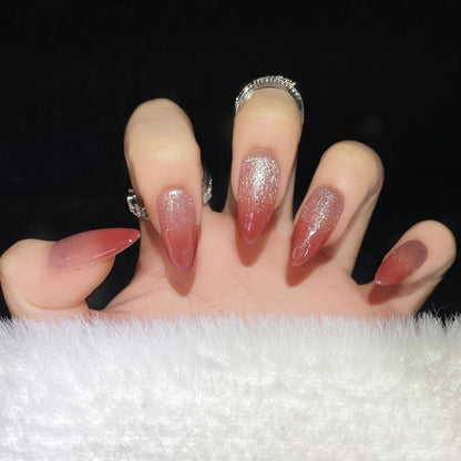 PEACH BLUSH - Medium Almond Press-on Nail - Reinesprit