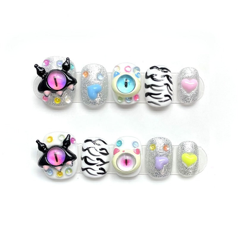 LITTLE MONSTER - Short Round 3D Press-on Nail