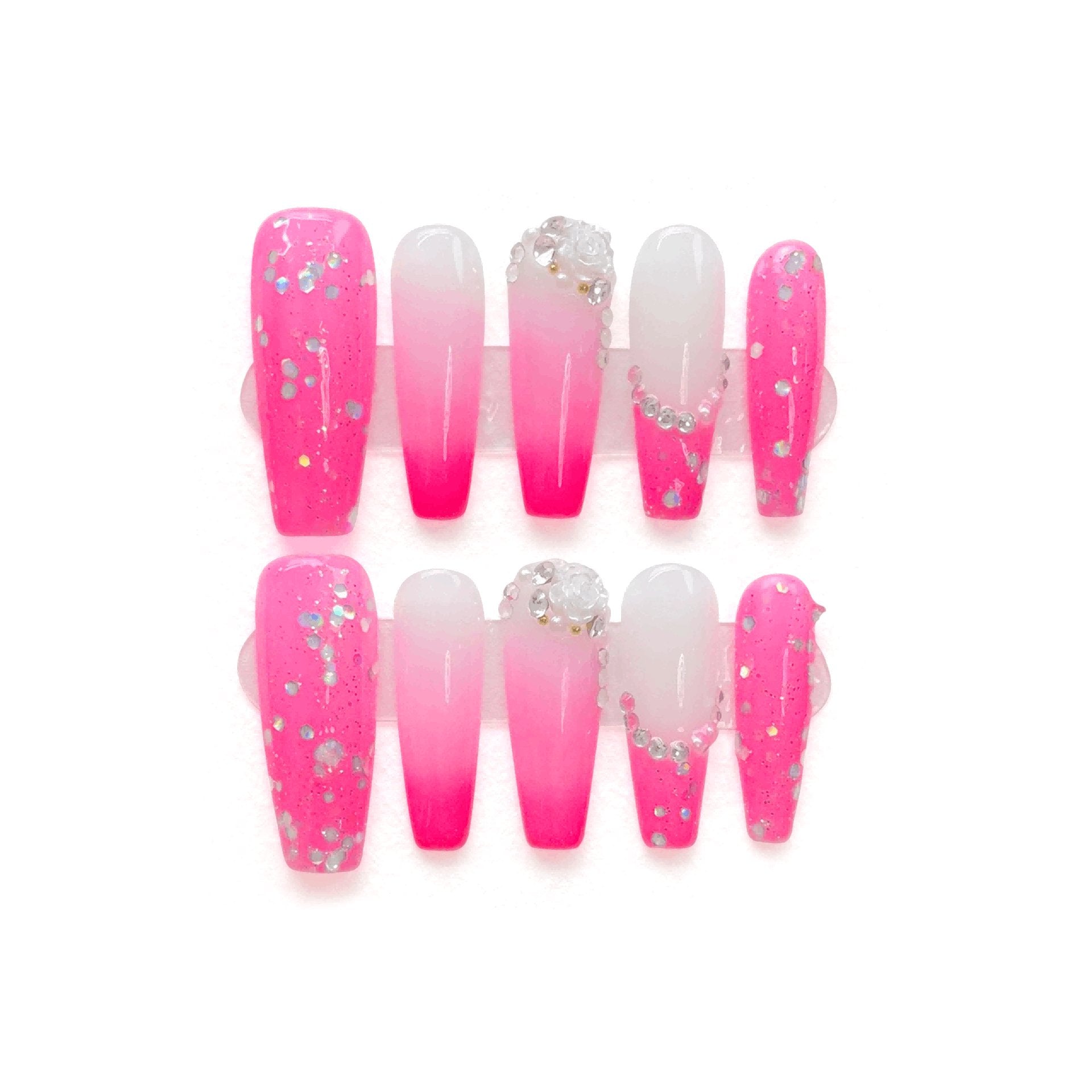 BARBIE - Pink Long Coffin Press-on Nails - Reinesprit