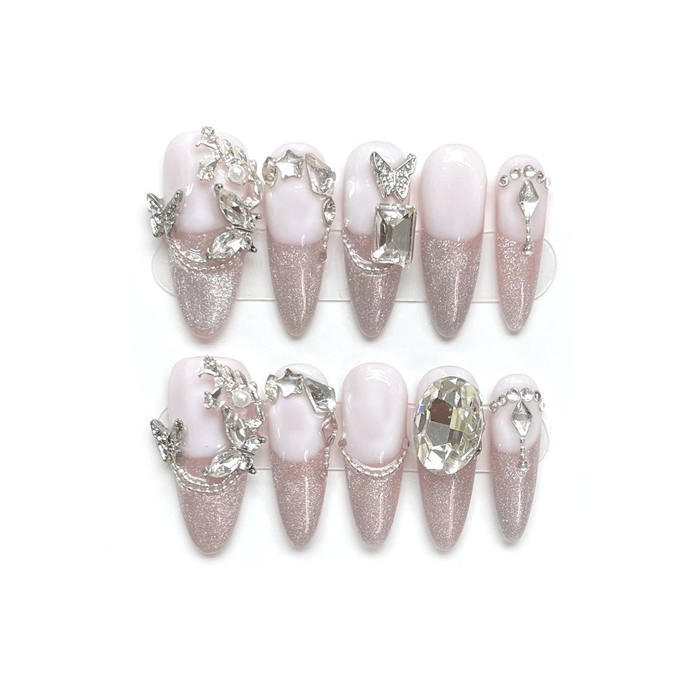 SHIMMERY FAIRIES - Gentle Medium Almond Press-on Nail - Reinesprit